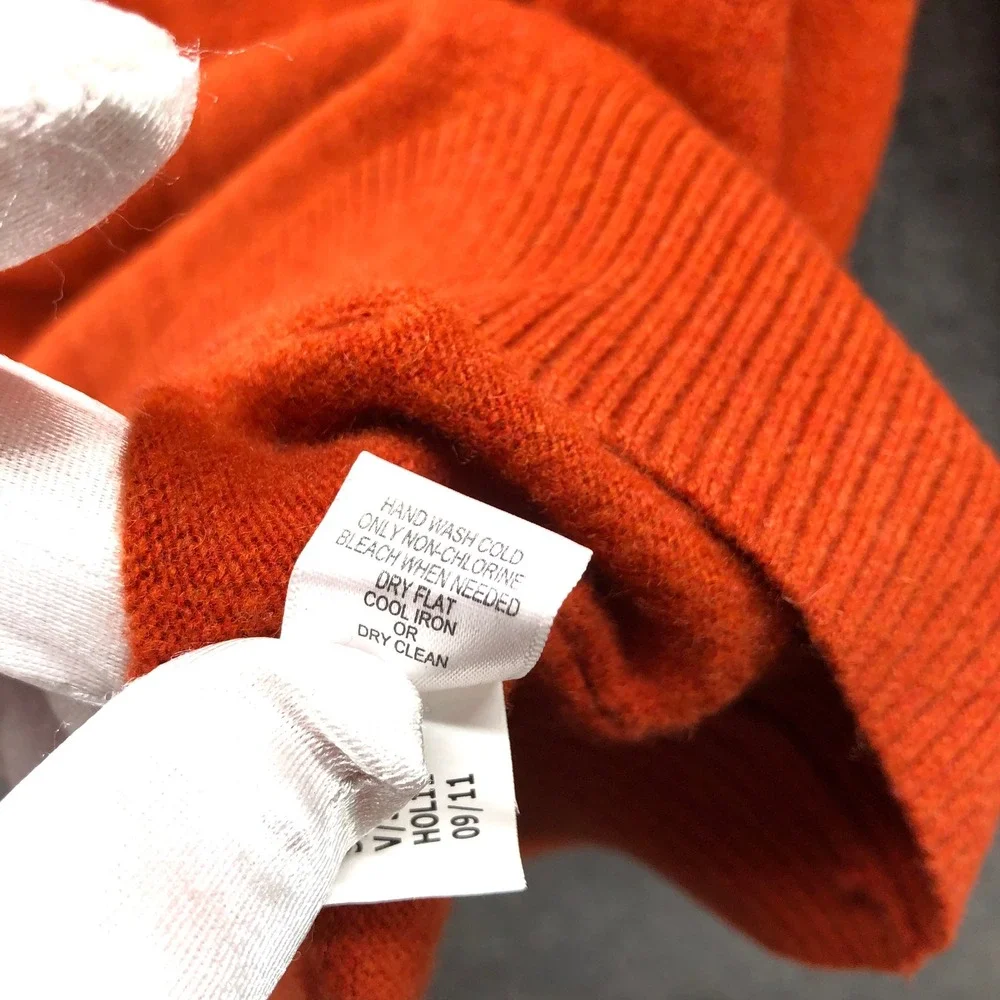Banana Republic Merino Wool Blend Sweater Mens M Orange Crewneck Fall Raglan